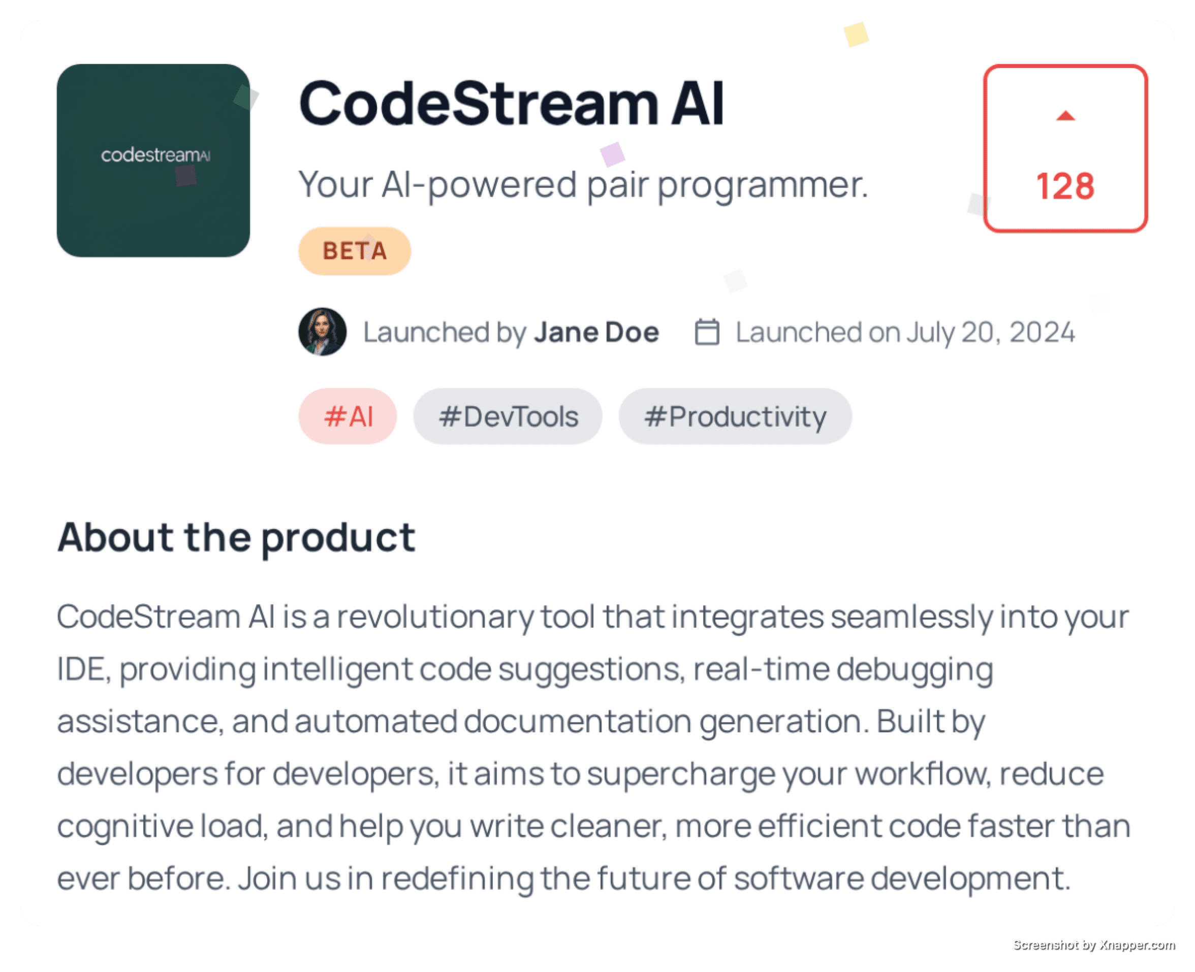 Example launch of a saas