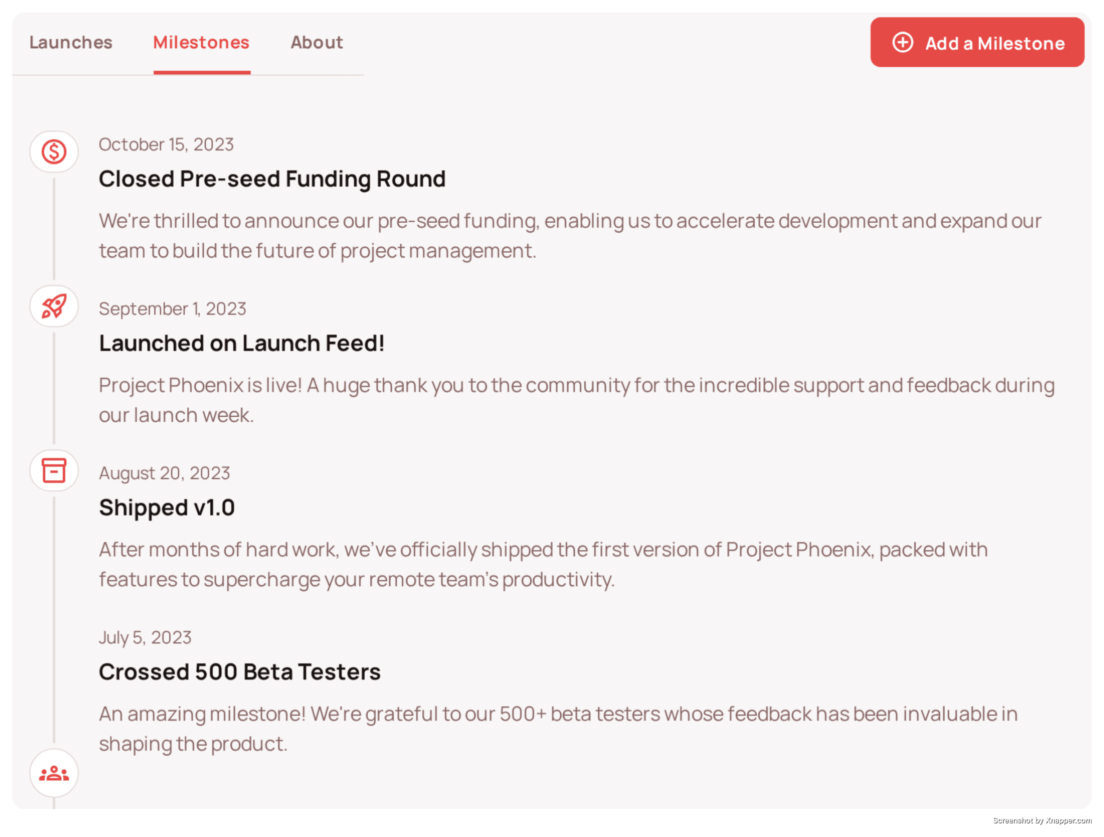 Share your milestones
